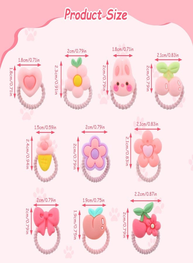 Matwsec 20 Pcs Dog Hair Bows with Rubber Bands, Cute Dog Bows, Mini Hair Ties Bulk, Various Styles Girl Dogs Accessories, Puppy Bow for Small Size Dogs Yorkie Shih Tzu Maltese (Pink) - Image 2